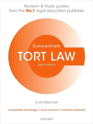 cover image of Tort Law Concentrate